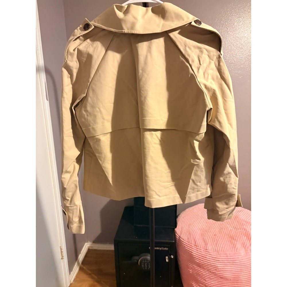 Beautiful Nordstrom Tan Crop Jacket with Pockets Sz S - Picture 5 of 9